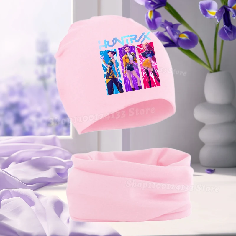 Demone Hunter Girl Baby Hat Scarf Cute Anime Y2K Kawaii Kids Autumn Winter Warm Comfortable Harajuku Beanie Knit Cap Collar 2Pcs 4 Demone Hunter Girl Baby Hat Scarf Cute Anime Y2K Kawaii Kids Autumn Winter Warm Comfortable Harajuku Beanie Knit Cap Collar 2Pcs - Image 4
