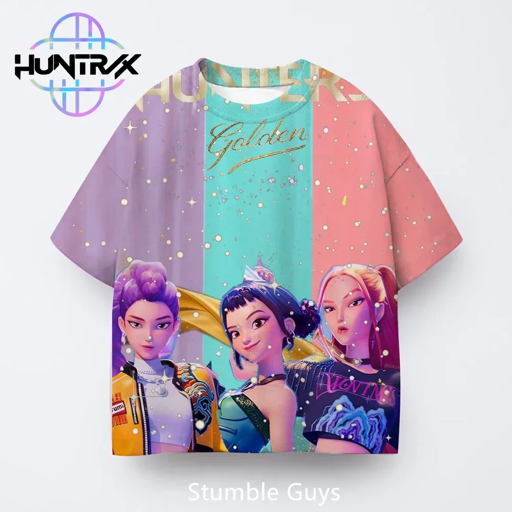 Summer Casual Fashion Kids Kpop Demon Hunters 3D Cartton Short Sleeve Boys Girls T-Shirt Anime Clothes 1 Summer Casual Fashion Kids Kpop Demon Hunters 3D Cartton Short Sleeve Boys Girls T-Shirt Anime Clothes