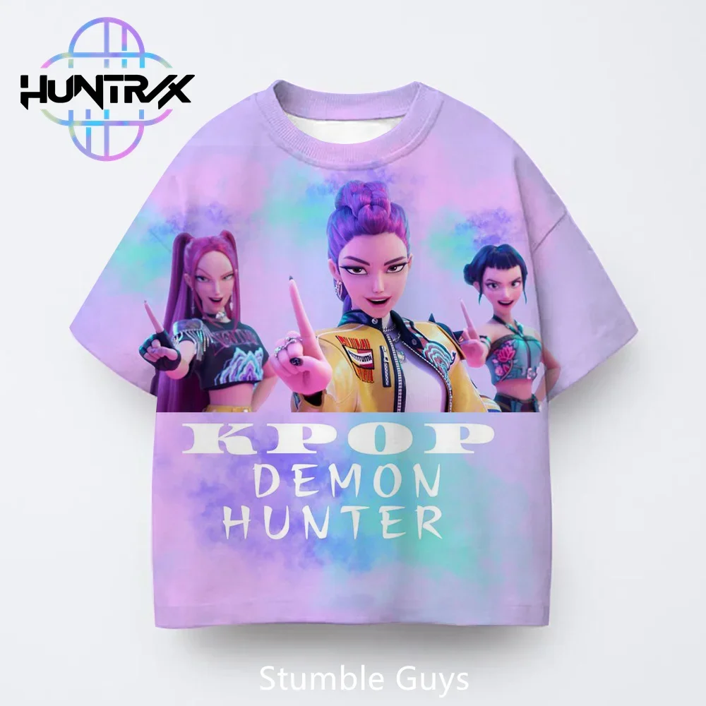 Summer Casual Fashion Kids Kpop Demon Hunters 3D Cartton Short Sleeve Boys Girls T-Shirt Anime Clothes 3 Summer Casual Fashion Kids Kpop Demon Hunters 3D Cartton Short Sleeve Boys Girls T-Shirt Anime Clothes - Image 3