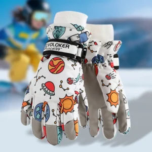 Home 4 Cute Children's Ski Gloves, Waterproof, Touchscreen Compatible, Winter Children's Outdoor Gloves, Windproof And Warm