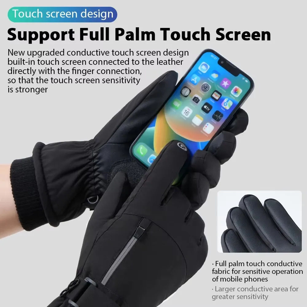 NOFOXO Winter Thermal Skiing Gloves Waterproof Touch Screen Gloves Outdoor Sports Warm Cycling Fishing Running Gloves Men Women 2 NOFOXO Winter Thermal Skiing Gloves Waterproof Touch Screen Gloves Outdoor Sports Warm Cycling Fishing Running Gloves Men Women - Image 2