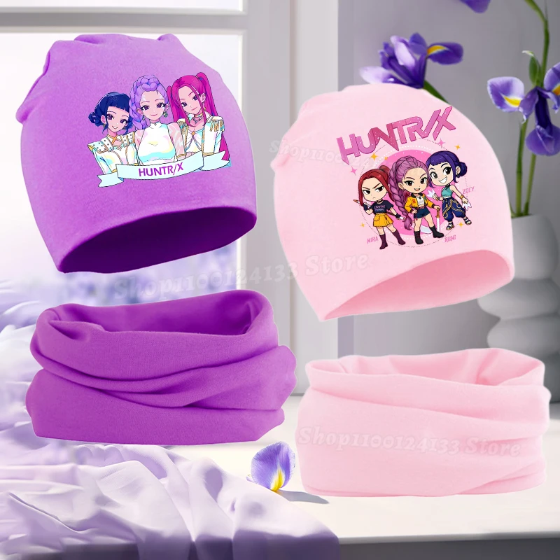 Demone Hunter Girl Baby Hat Scarf Cute Anime Y2K Kawaii Kids Autumn Winter Warm Comfortable Harajuku Beanie Knit Cap Collar 2Pcs 1 Demone Hunter Girl Baby Hat Scarf Cute Anime Y2K Kawaii Kids Autumn Winter Warm Comfortable Harajuku Beanie Knit Cap Collar 2Pcs