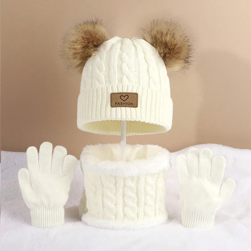 Toddler Kids Pom Pom Decor Beanie & Infinity Scarf & Gloves Boys Girls Winter Warm Suit 10 Toddler Kids Pom Pom Decor Beanie & Infinity Scarf & Gloves Boys Girls Winter Warm Suit - Image 10