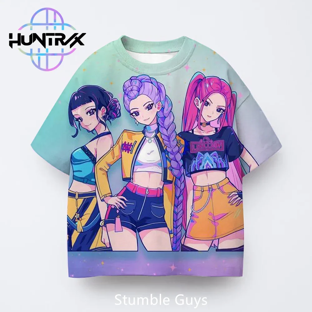 Summer Casual Fashion Kids Kpop Demon Hunters 3D Cartton Short Sleeve Boys Girls T-Shirt Anime Clothes 4 Summer Casual Fashion Kids Kpop Demon Hunters 3D Cartton Short Sleeve Boys Girls T-Shirt Anime Clothes - Image 4