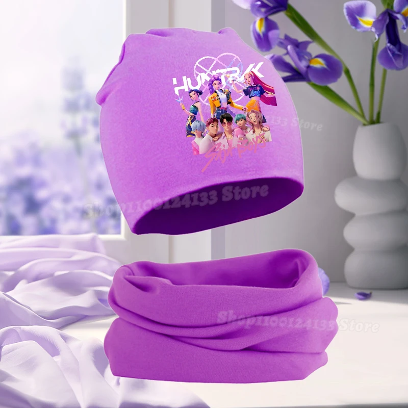 Demone Hunter Girl Baby Hat Scarf Cute Anime Y2K Kawaii Kids Autumn Winter Warm Comfortable Harajuku Beanie Knit Cap Collar 2Pcs 14 Demone Hunter Girl Baby Hat Scarf Cute Anime Y2K Kawaii Kids Autumn Winter Warm Comfortable Harajuku Beanie Knit Cap Collar 2Pcs - Image 14